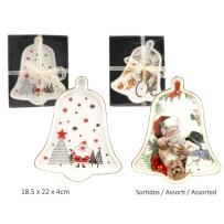 Prato Aperitivos em Cerâmica - Sino Natal R28256