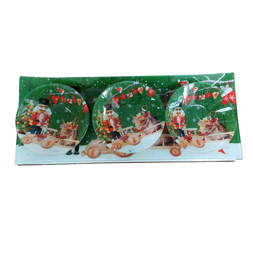 Conjunto Aperitivos Natal em Vidro Elegância e Aconchego