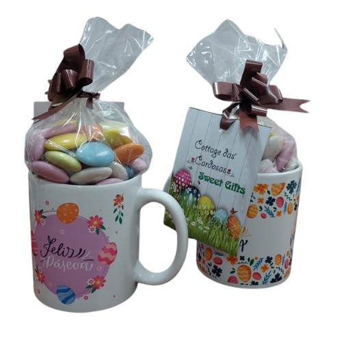 Caneca de Páscoa Feliz Madrinha / Padrinho