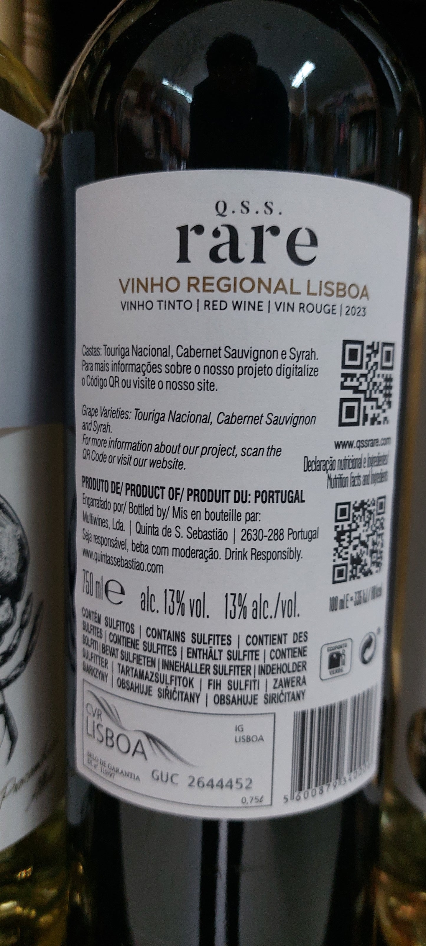 Quinta de S. Sebastião QSS Rare Tinto – Vinho Tinto Vegan Lisboa