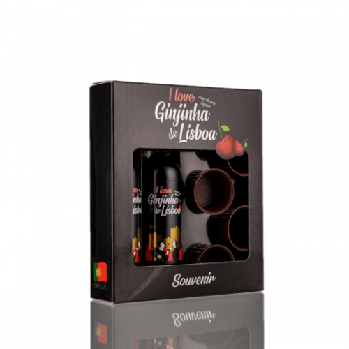 Ginjinha de Lisboa - Cx. 2 x 5cl + 5 Copos Choc
