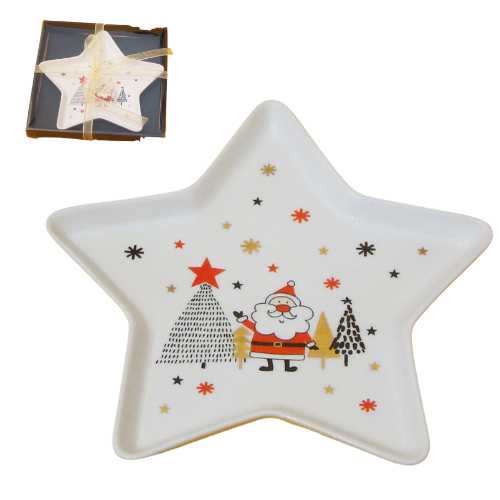 Prato Aperitivos em Cerâmica - Estrela de Natal