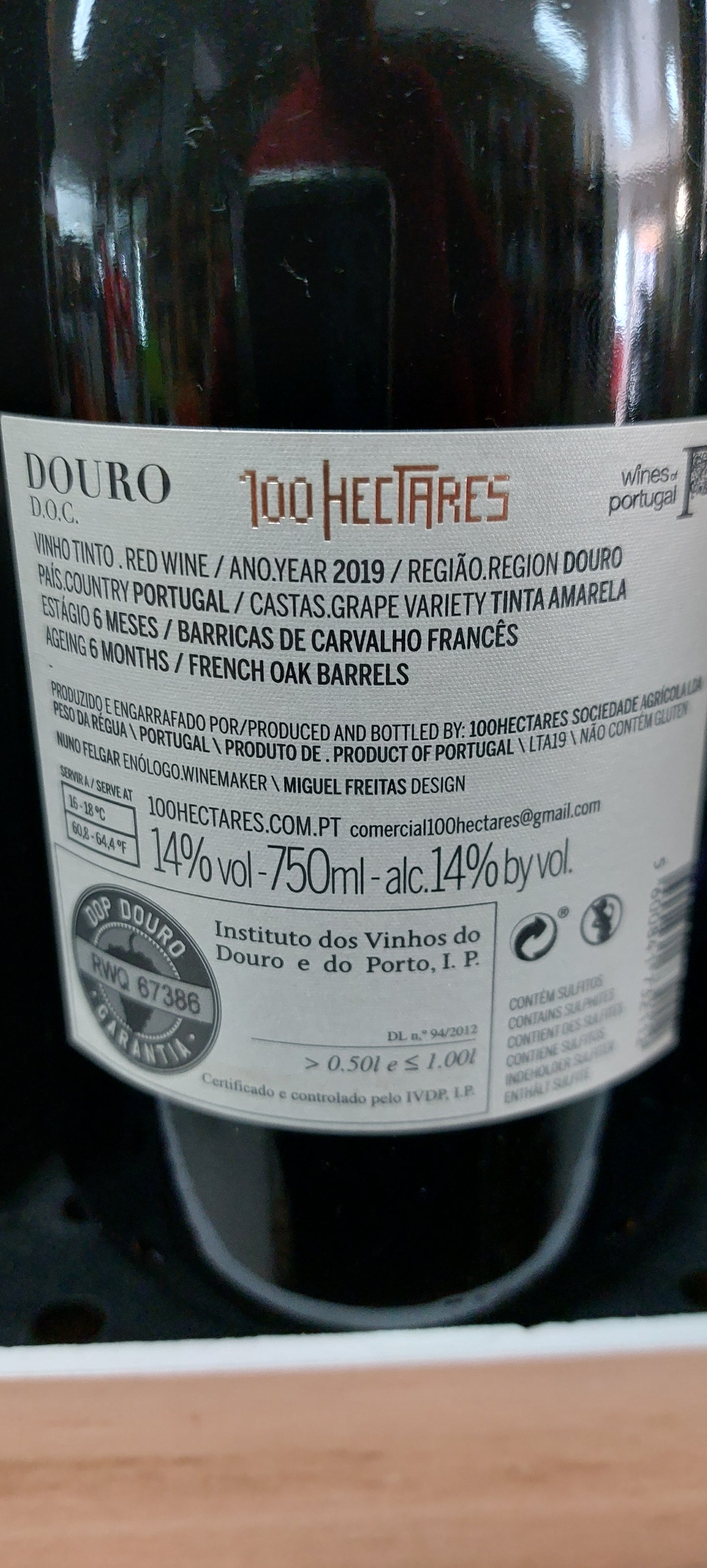 100 HECTARES Tinta Amarela Tinto 2019 14º