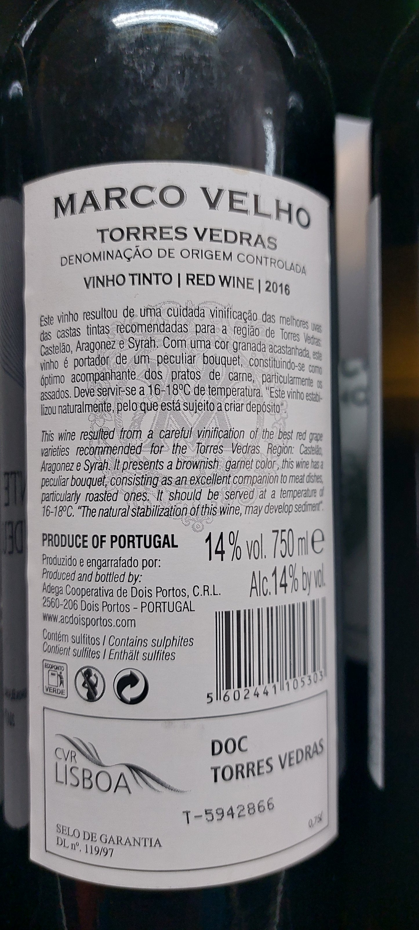 Marco Velho Tinto DOC 75cl