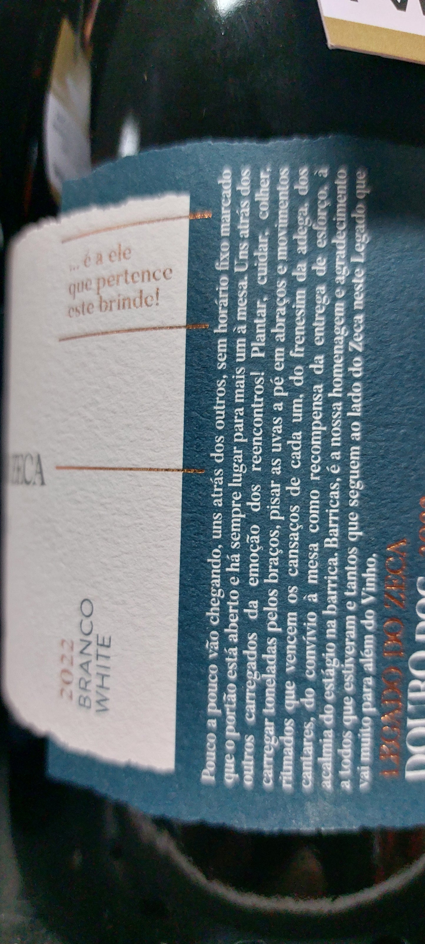 Vinho Legado do Zeca Barricas Branco 2022 – Douro com Alma