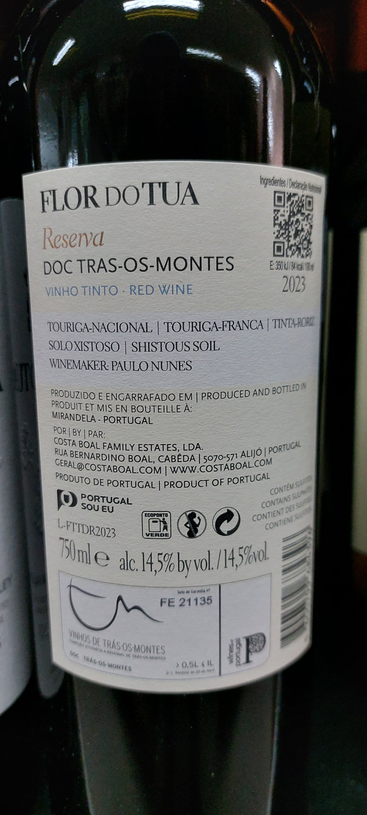Flor do Tua Reserva Tinto 2020