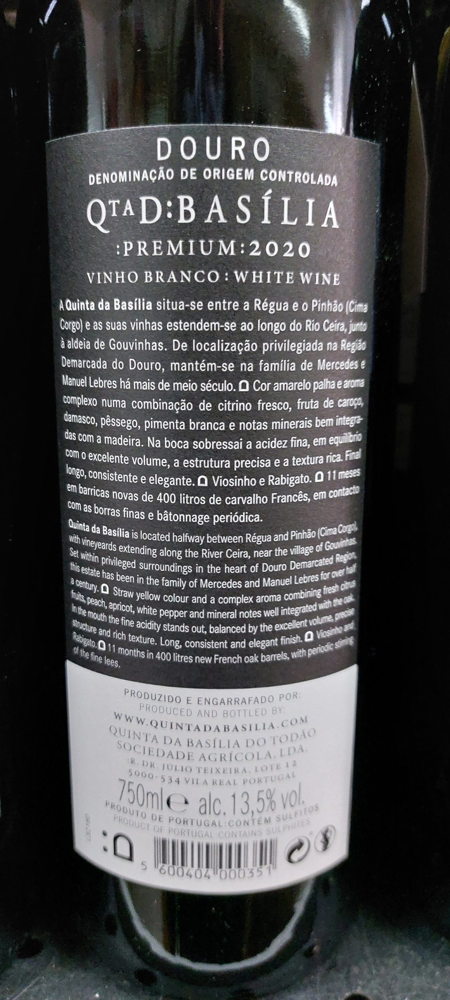 Quinta Basília Premium Branco 2020 75cl