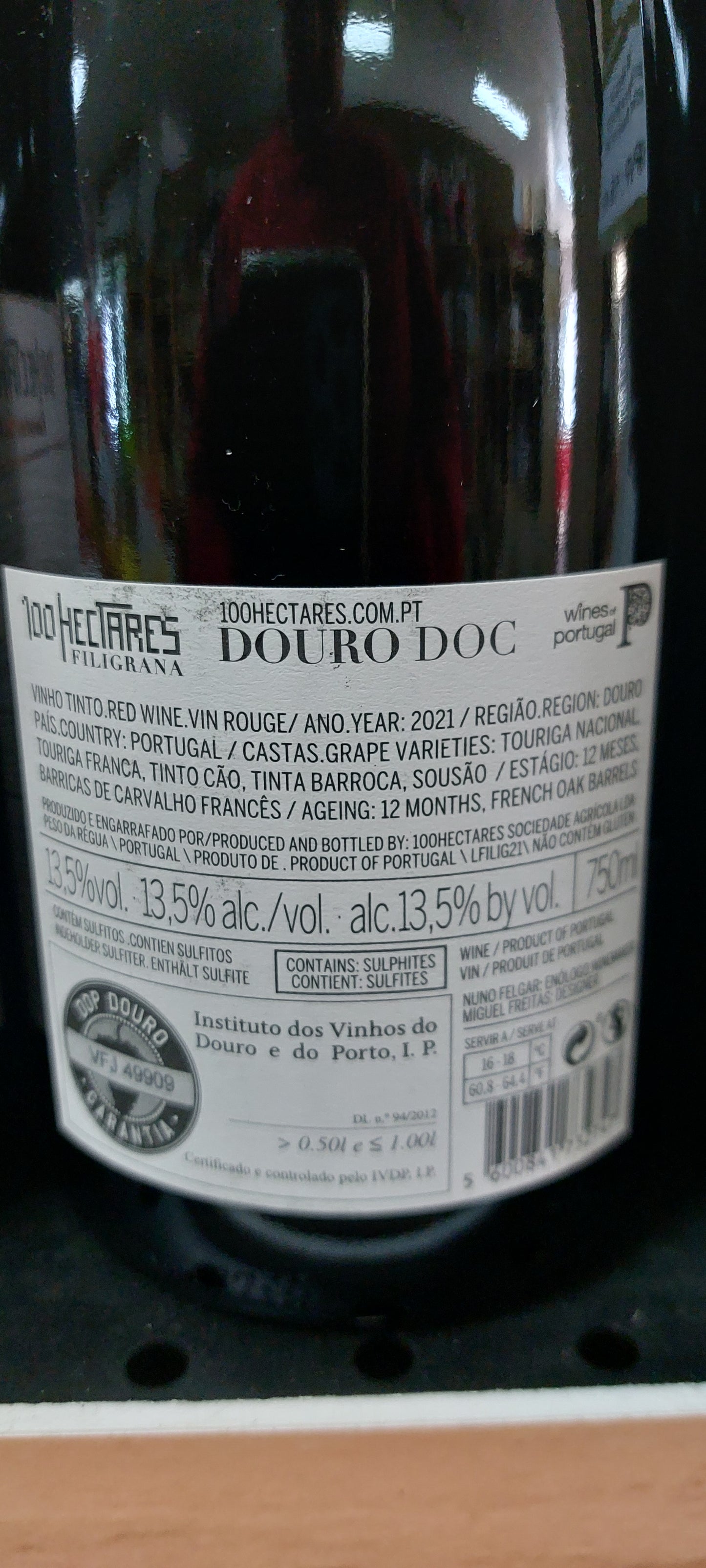 100 HECTARES Filigrana Tinto 13,5º