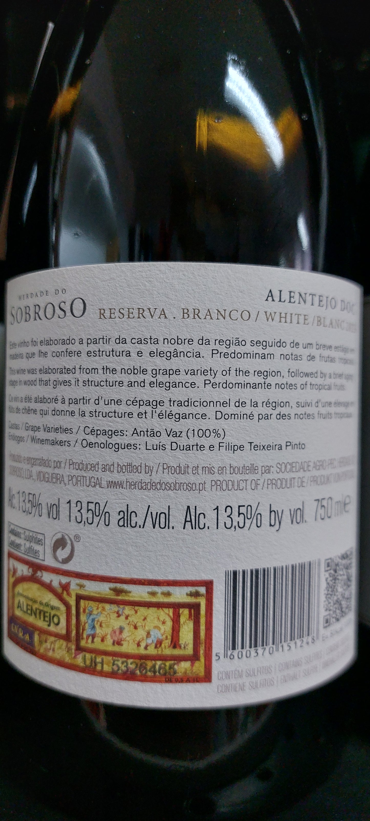 Herdade do Sobroso Reserva Branco 2022