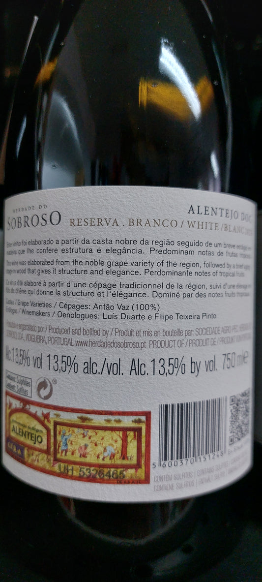 Herdade do Sobroso Reserva Branco 2022