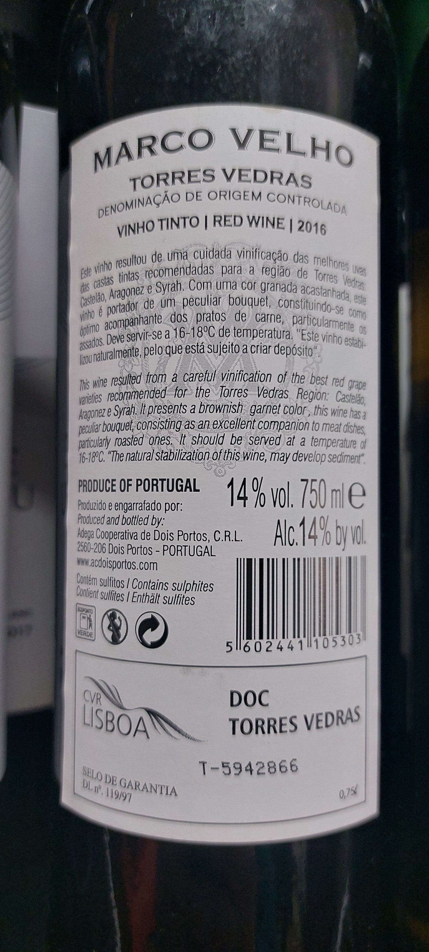 Marco Velho Tinto DOC 75cl