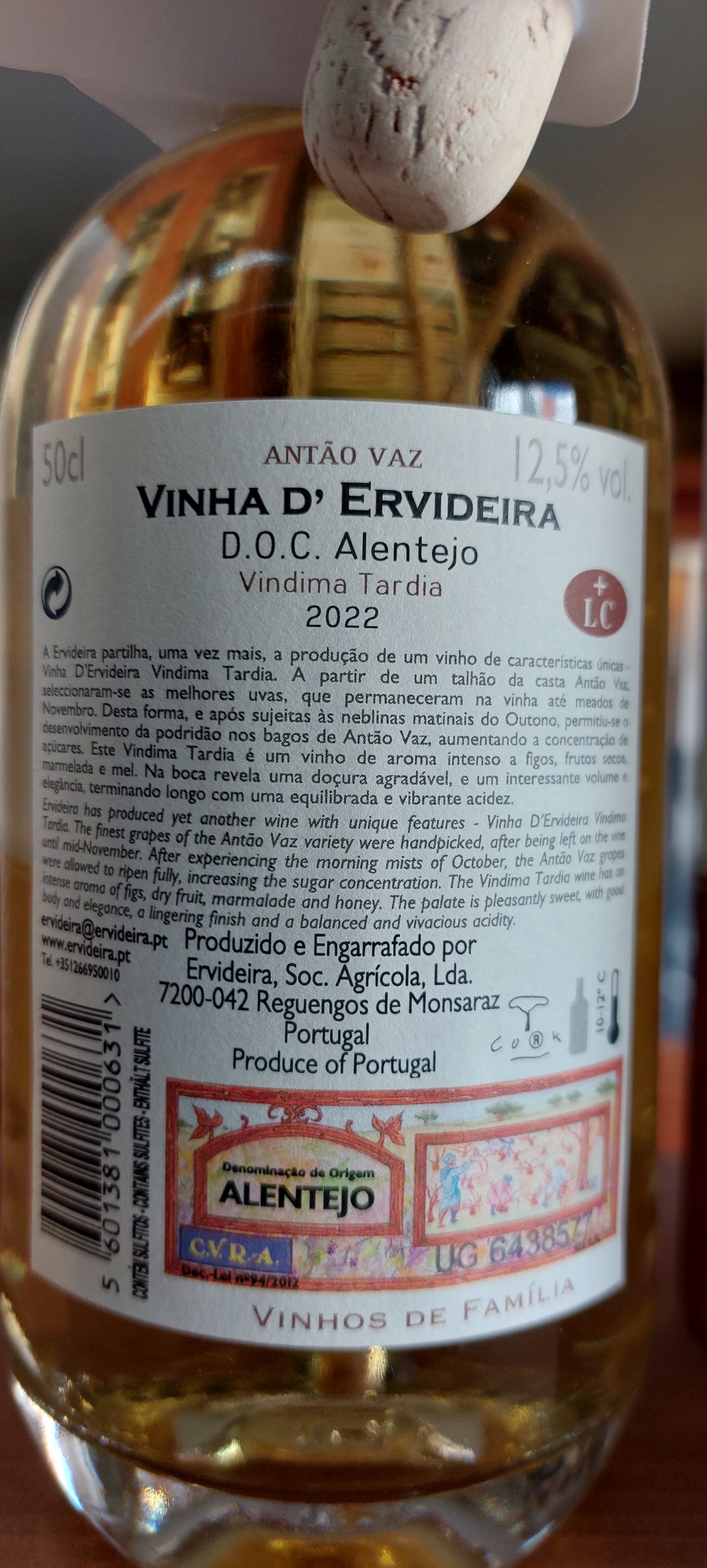 Vinha D'Ervideira Branco Vindima Tardia 50cl