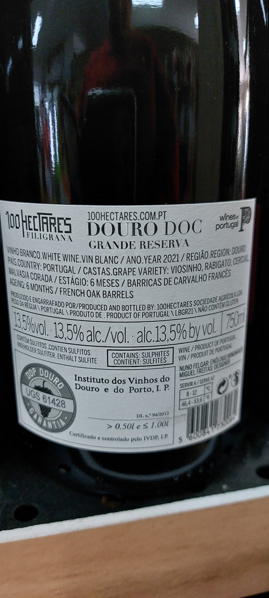 100 HECTARES Filigrana Grande Reserva Branco 13,5º