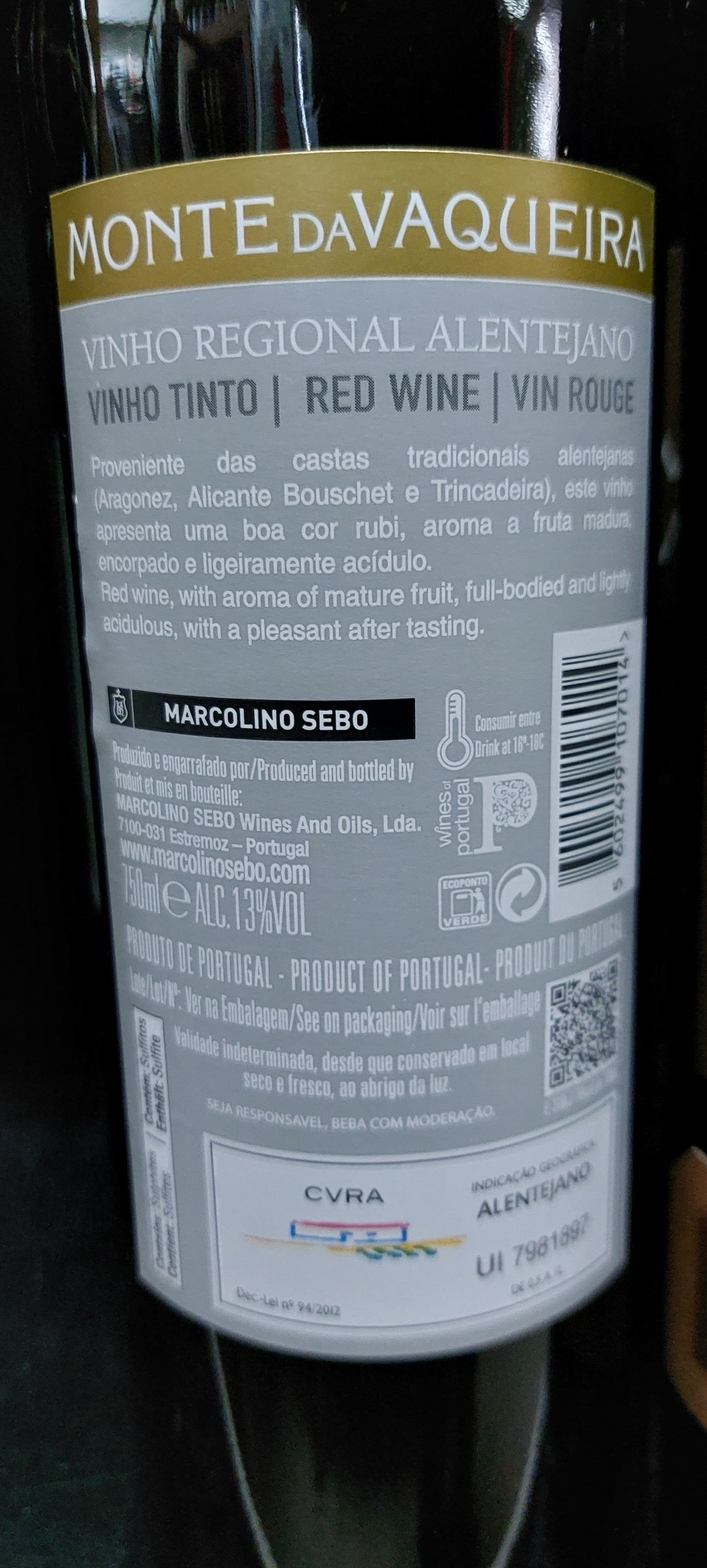 Monte da Vaqueira Tinto 75cl