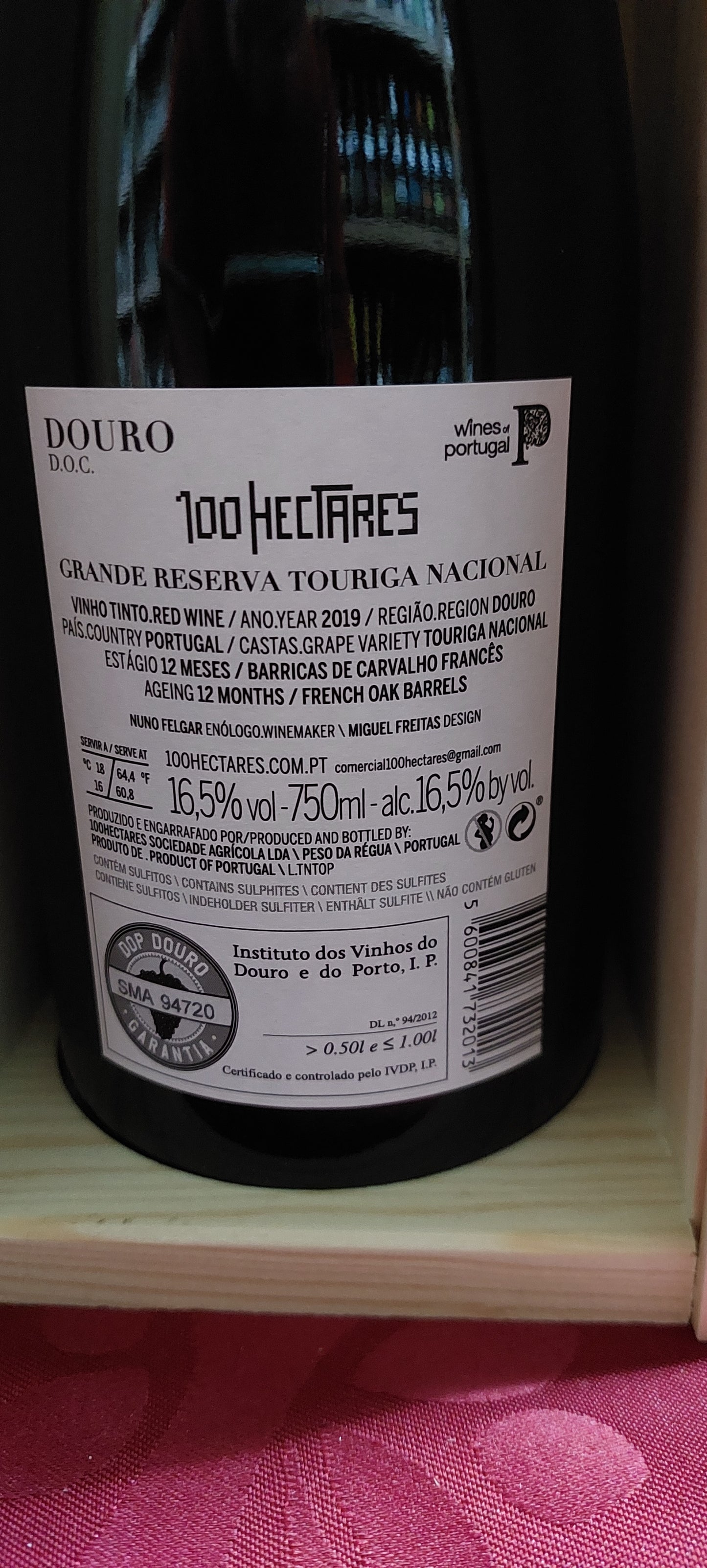 100 HECTARES Cx. Mad. GRD RES Touriga Nacional 2019 16.5º