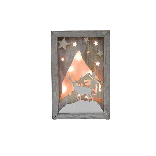 Diorama Natalício com LEDs 28.5cm Ambiência Acolhedora