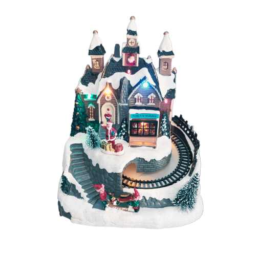 Oficina Natal c/ Comboio Musica e Led 21,5cm