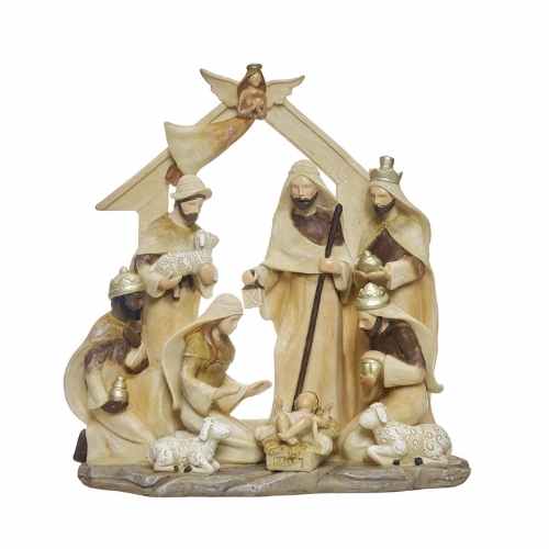 Presépio em Poliresina 23,5cm Elegância e Tradição Natalícia