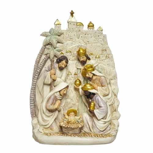 Presépio em Poliresina 25,5cm Elegância Clássica e Detalhada