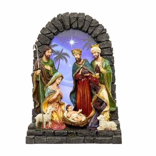 Presépio Poliresina 41,5cm Arte e Tradição Natalina