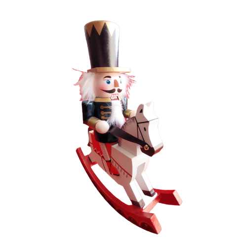 Soldado Quebra-Nozes em Cavalo Baloiço Decoração Elegante