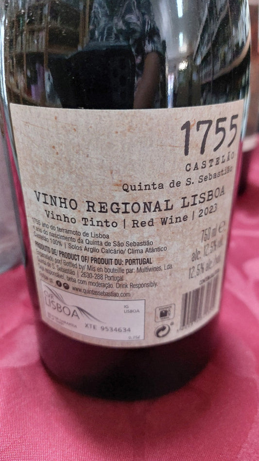 Quinta de S. Sebastião 1755 Castelão Tinto 2023 — contra-rótulo