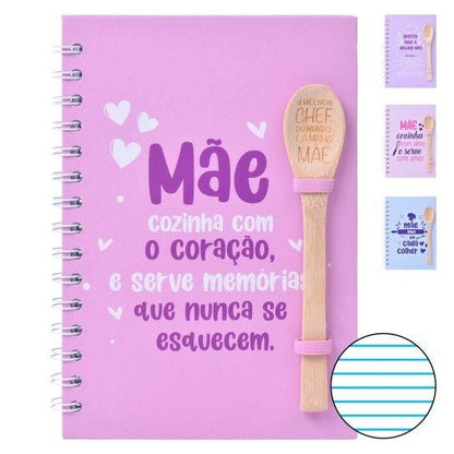 Bloco Notas A5 Mãe + Colher