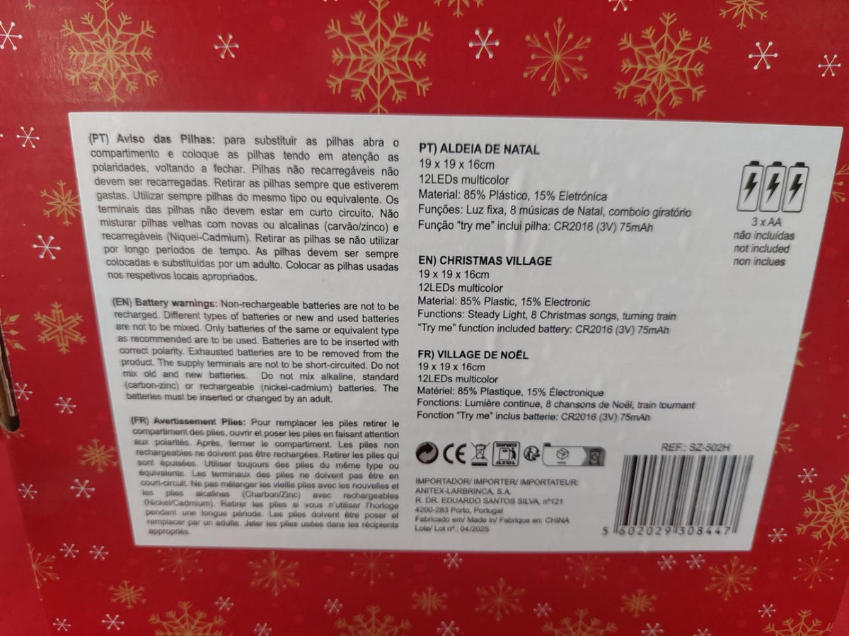 Características da Aldeia de Natal com luz e som SZ-502H