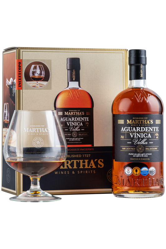 Martha's Aguardente Vínica Velha 40% 70cl c/ Copo