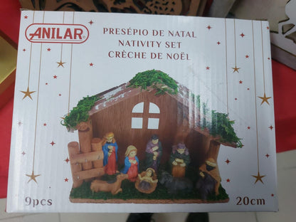 Embalagem do presépio ANILAR de nove peças, 20 cm