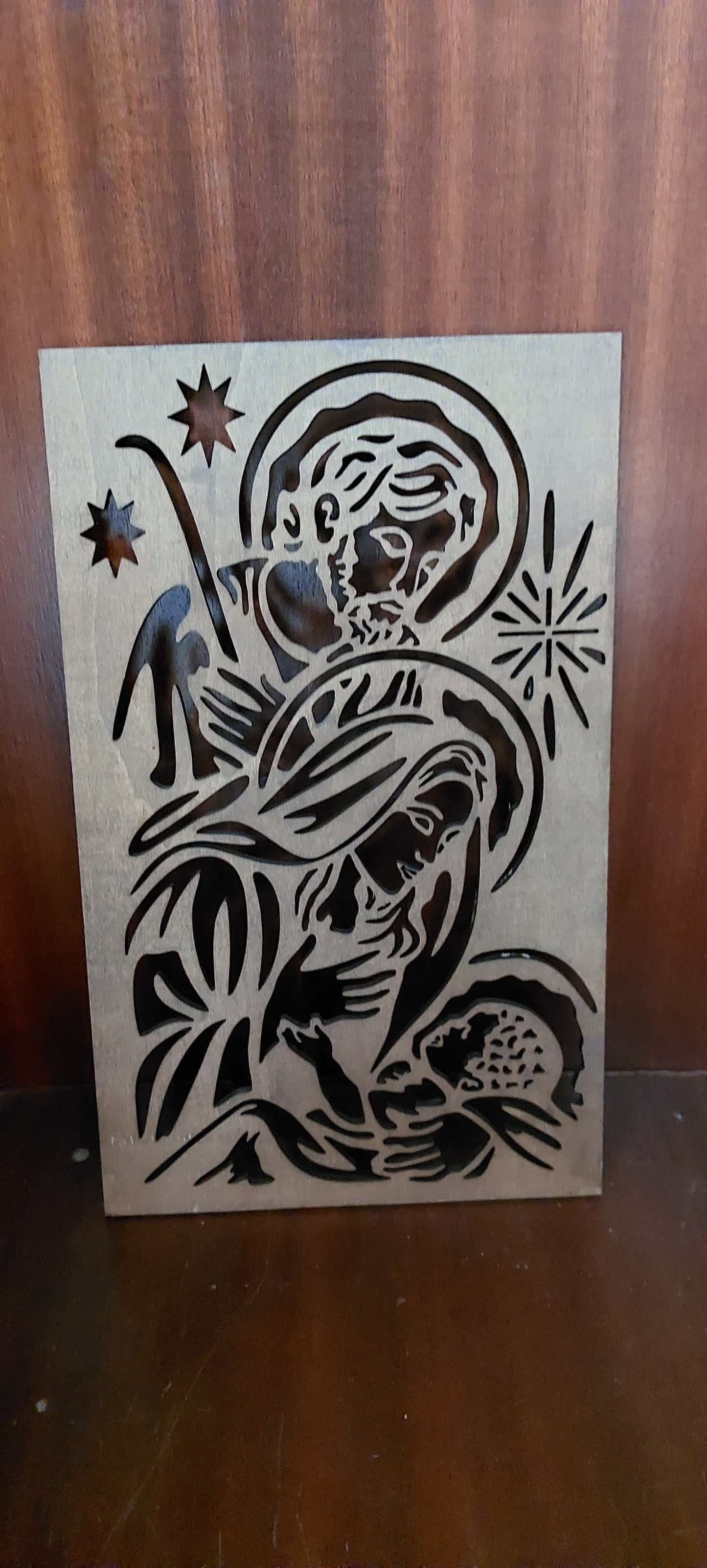 Painel Sagrada Família Laser Cut Artesanal