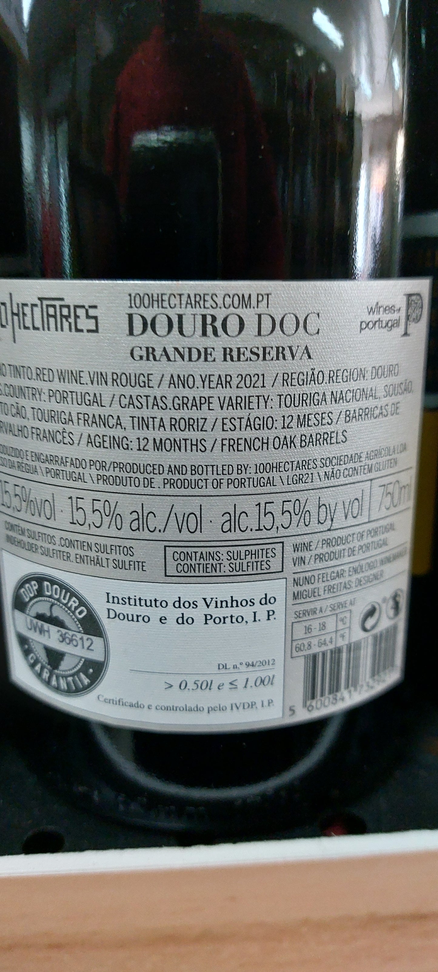 100 HECTARES Grande Reserva Tinto 15,5º