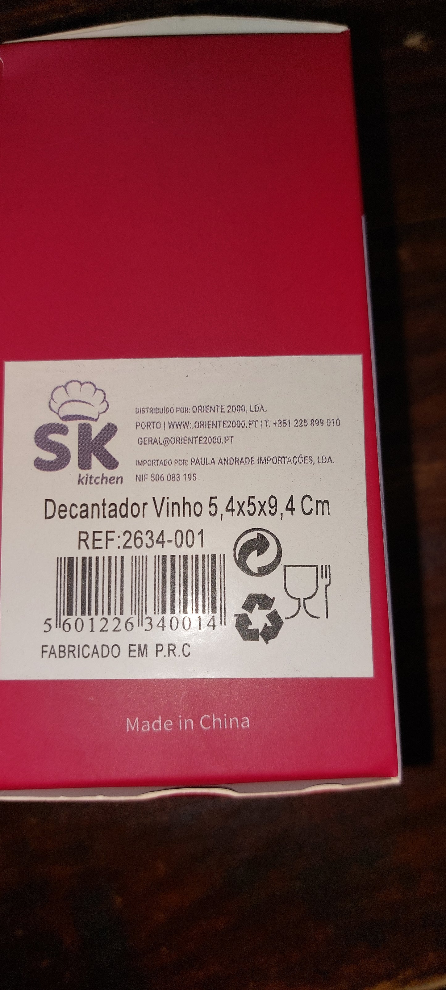 Decantador de Vinho c/ Stop