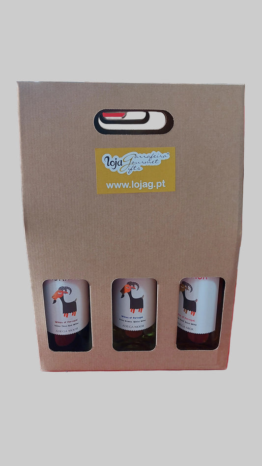 Pack Cabra Figa x3 Tinto, Branco e Rosé em caixa kraft