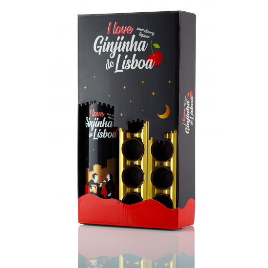 Ginjinha de Lisboa - Cx. 50cl + 12 Copos Choc