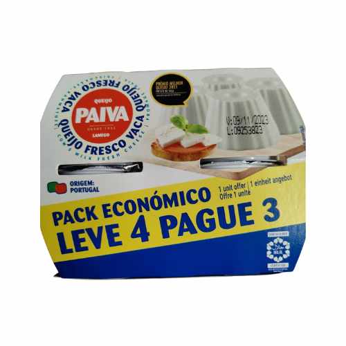 Queijo Fresco Paiva P3L4 4x62,5g