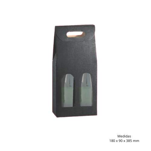 Cx Cartolina 2 Garrafas Preta