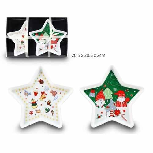 Prato Aperitivos Estrela de Natal Elegância e Sofisticação
