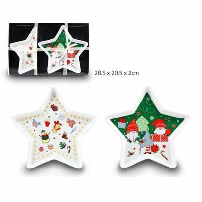 Prato Aperitivos Estrela de Natal Elegância e Sofisticação