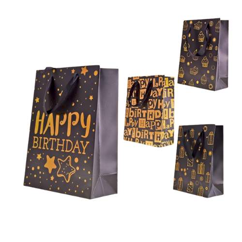 Saco Happy Birthday Preto Peq